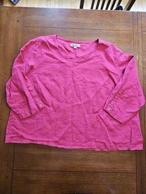 Flax Linen 3/4 Sleeve Top 2G US 22